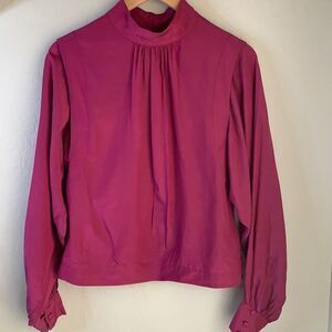 H&m hi neck pleated front wide Sleeve at Shoulder with fabric fold over arm